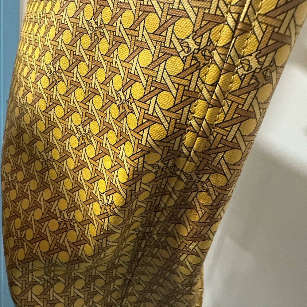 Tory Burch Yellow and Brown Patterned Tote - Picture 6 of 6